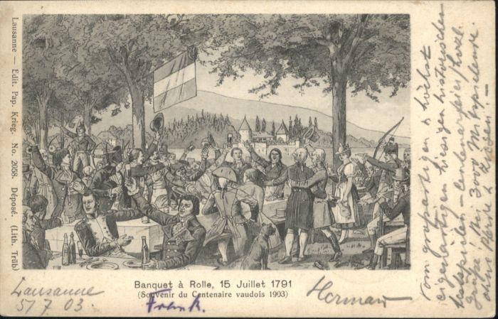 Lausanne VD Lausanne [Stempelabschlag] Banquet Rolle