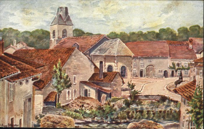 Verdenal Dorfplatz Künstler Aug. Starke