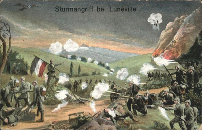 Luneville Schlacht Soldaten Fahne Kanone