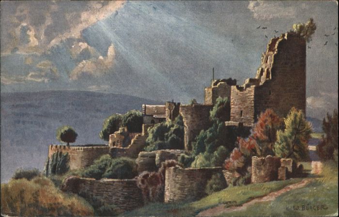 Luetzelburg Lothringen chlossruine Vogesen Künstler W. Bürger