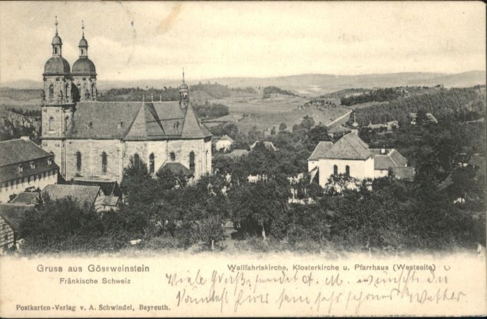 Goessweinstein allfahrtskirche Klosterkirche Pfarrhaus