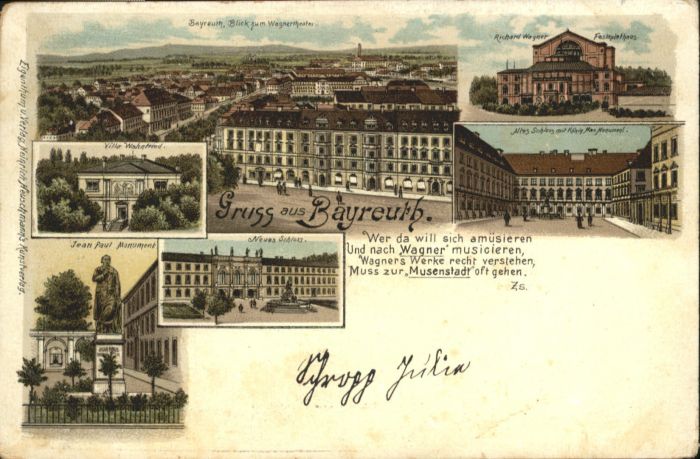 Bayreuth Villa Wahnfried Jean Paul Monument Schl