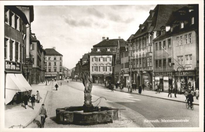 BAYREUTH Bayern Maximilianstrasse Brunnen