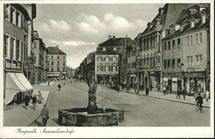 BAYREUTH Bayern Maximilianstrasse Brunnen