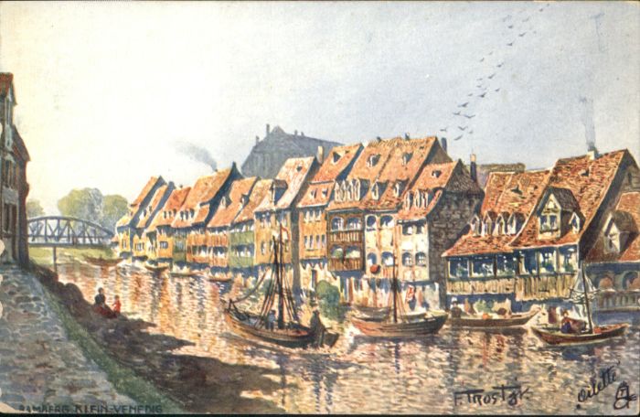 Bamberg Künstler F. Trost Klein Venedig