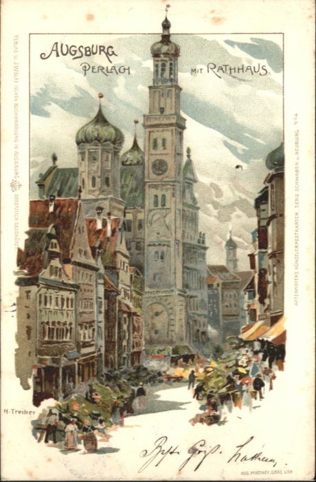 Augsburg Künstler H. Treiber Rathaus