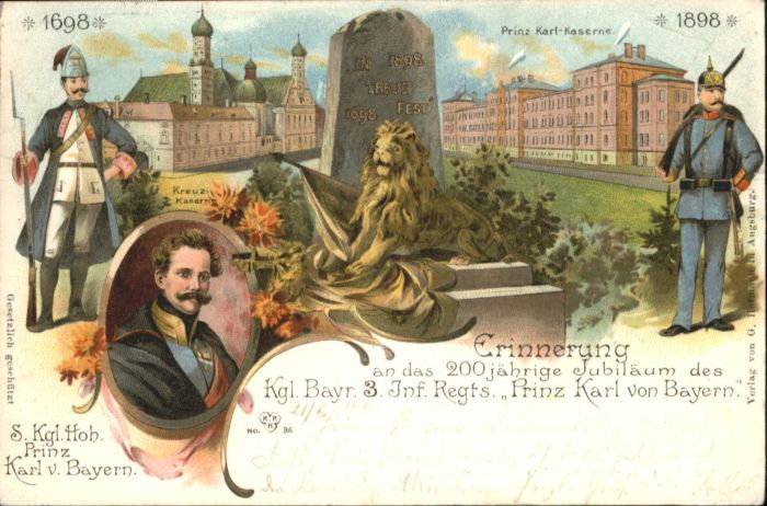 Augsburg [Stempelabschlag] Prinz Karl Kaserne Pr