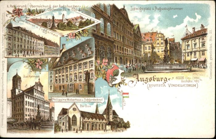 Augsburg Fuggerhaus Rathaus Dom Philippine Welse