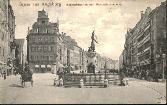 AUGSBURG  CITY Merkurbrunnen Maximiliansstrasse