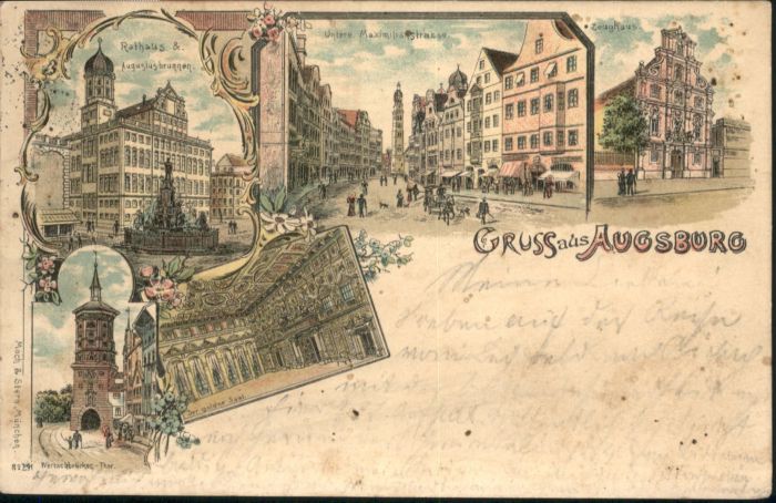 Augsburg Rathaus Augustusbrunnen Zeughaus