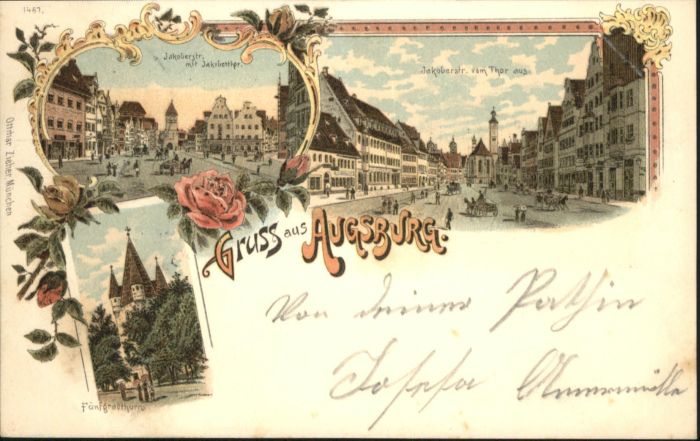 Augsburg Jakoberstrasse Fünfgradturm