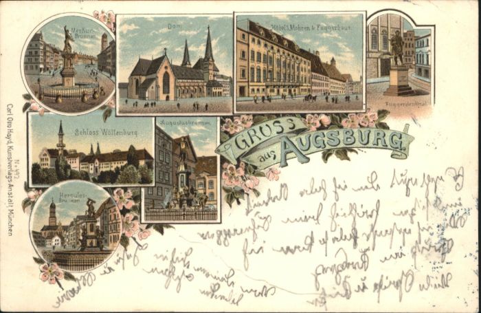 Augsburg Merkurbrunnen Dom Hotel 3 Mohren Fugger