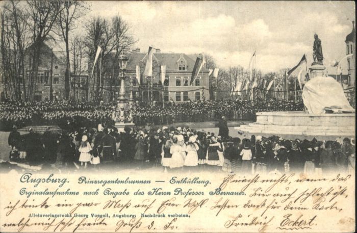 Augsburg Prinzregentenbrunnen Enthüllung