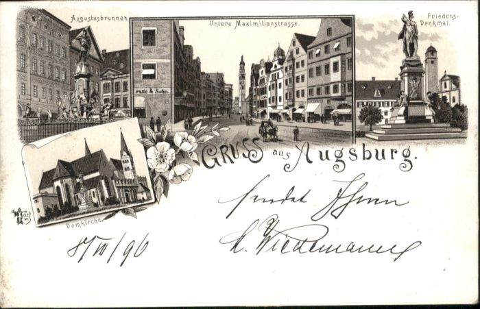 Augsburg Augustusbrunnen Domkirche Friedensdenkm