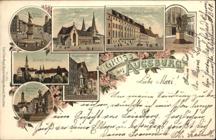 Augsburg Merkurbrunnen Schloss Wöllenburg Dom