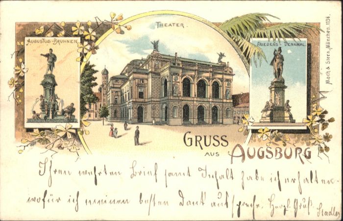 Augsburg Augustusbrunnen Theater Friedensdenkmal