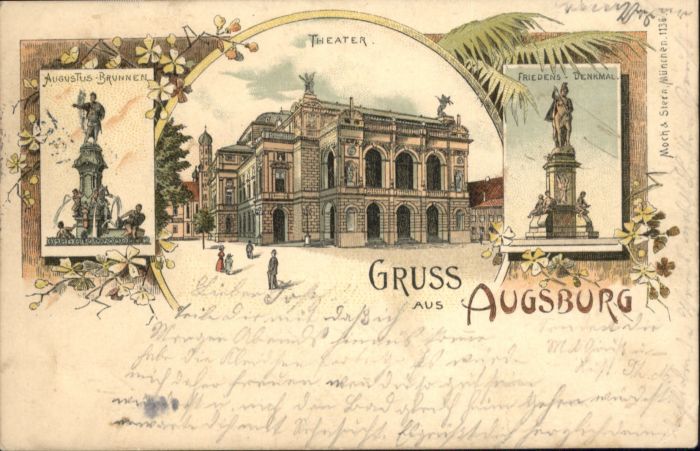 Augsburg Augustusbrunnen Theater Friedensdenkmal