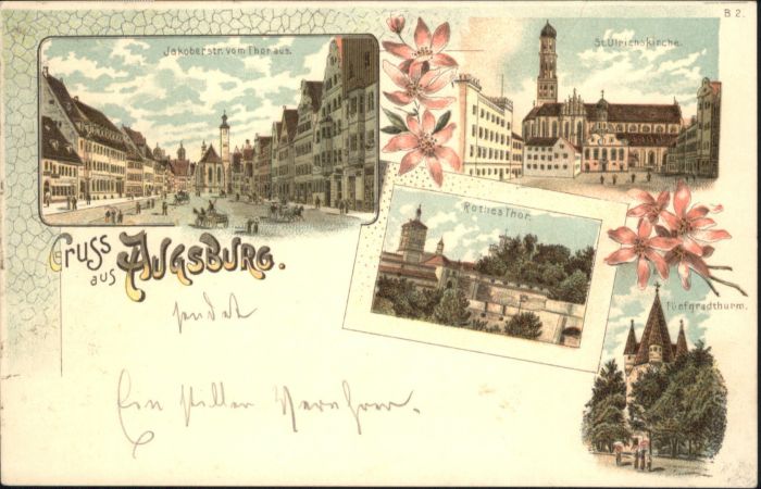 Augsburg Jakoberstrasse Rotes Tor St Ulrichskirc