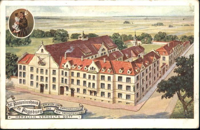 Augsburg Künstler A. Bernhard St Antoniushaus