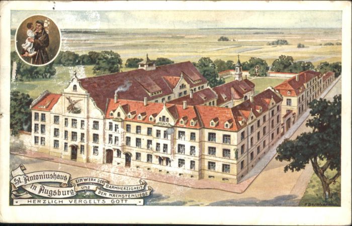 Augsburg Künstler F. Bernhard St Antoniushaus