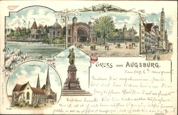 Augsburg Stadtgarten Friedensdenkmal Domkirche P