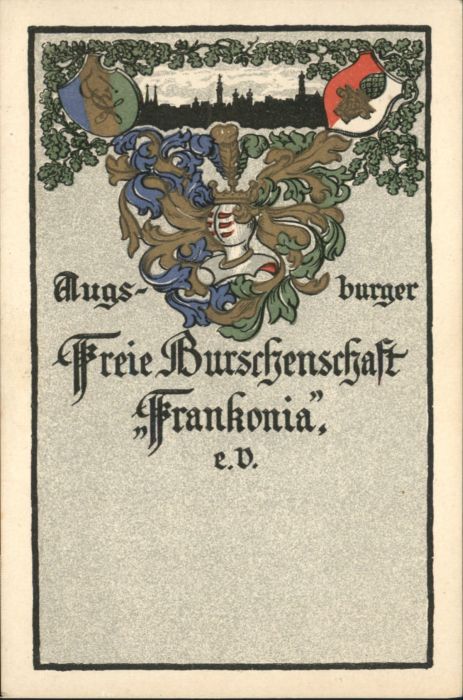 AUGSBURG  CITY Wappen Freie Burschenschaft Frankonia e.V.