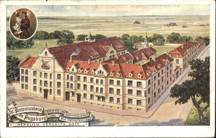 Augsburg Künstler F. Bernhard St Antoniushaus