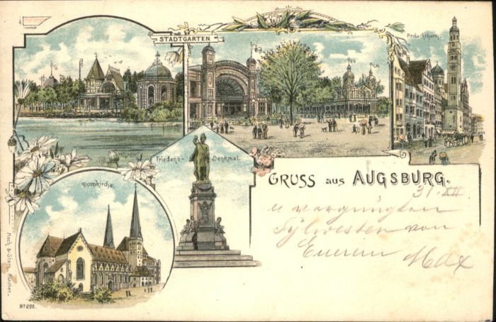 Augsburg Stadtgarten Domkirche Friedensdenkmal P