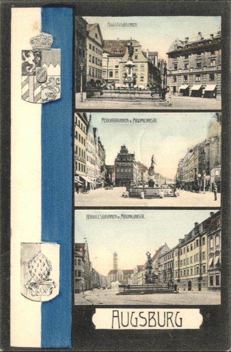 Augsburg Augustusbrunnen Merkurbrunnen Herkulesb