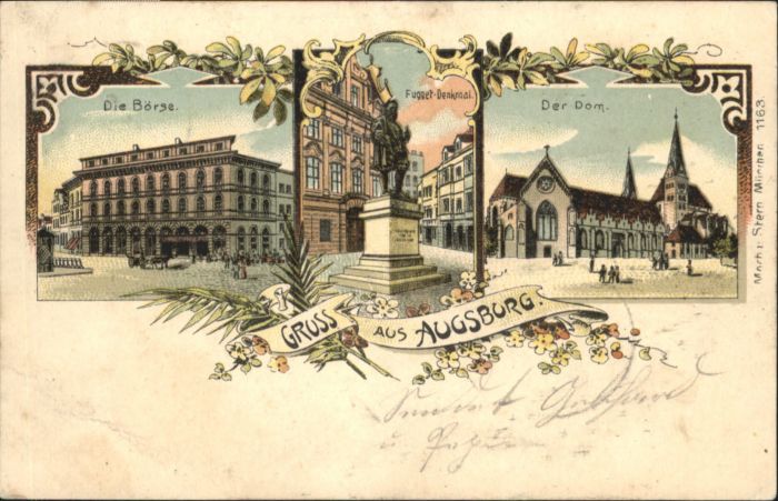 Augsburg Börse Fuggerdenkmal Dom