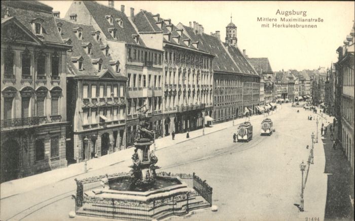 AUGSBURG  CITY Herkulesbrunnen Maximilianstrasse
