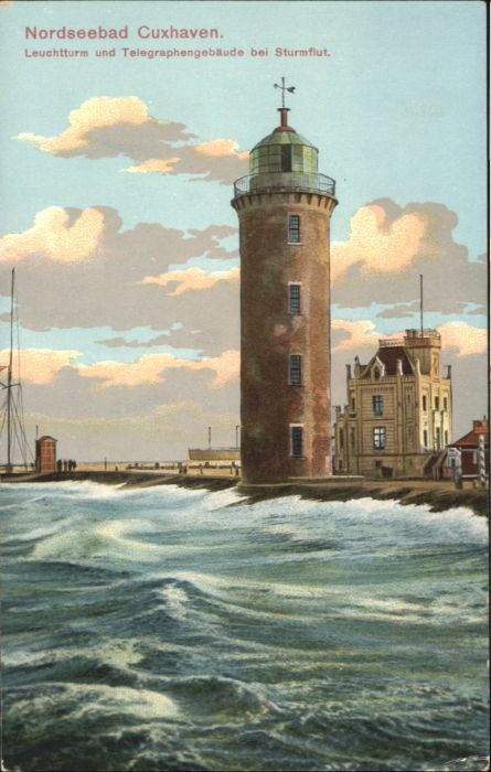 Cuxhaven Nordseebad Cuxhaven Leuchtturm Telegraphengebäude