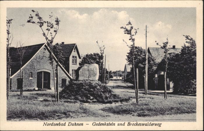 Duhnen Nordsee Duhnen Gedenkstein Brockeswalderweg