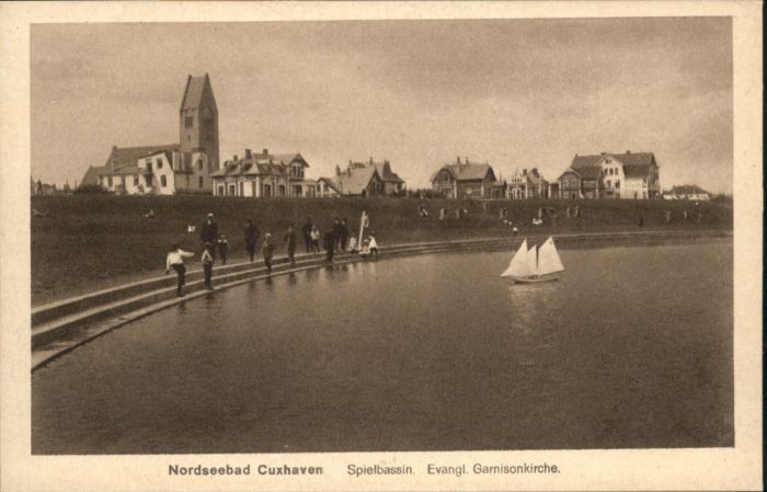 Cuxhaven Nordseebad Cuxhaven Spielbassin Garnisonkirche