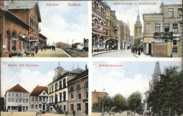 Itzehoe Bahnhof Markt Rathaus Mittelstrasse Bah