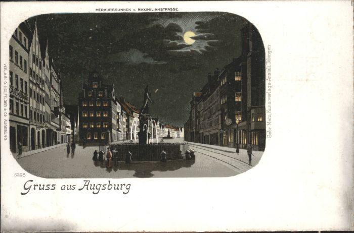 Augsburg Merkurbrunnen Maximilianstrasse