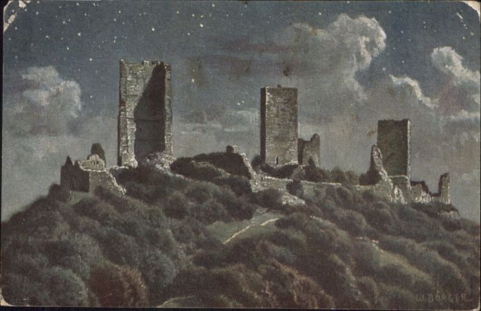 Drei Exen bei Egisheim Vogesenburgen Künstler W B