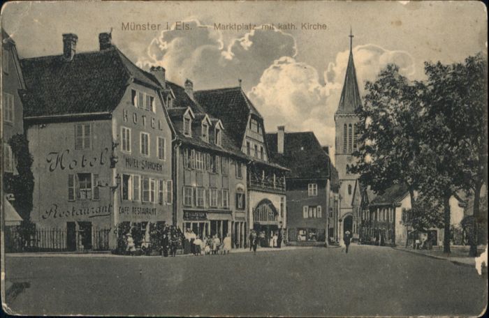 Munster Haut Rhin Elsass Münster Elsass Marktplatz Kirche