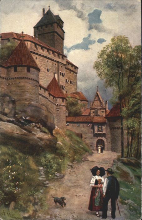 Hohkoenigsburg Haut-Koenigsbourg Hohkönigsburg Künstler H Hoffmann Hund