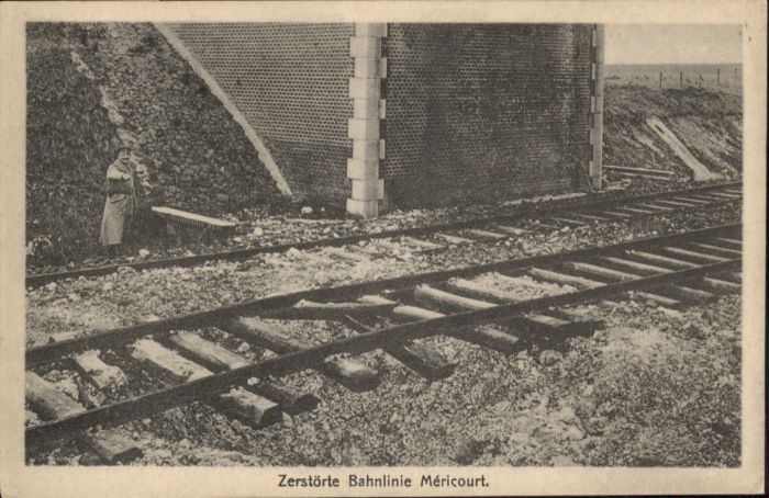 Mericourt Pas-de-Calais Mericourt Zerstörte Bahnhlinie