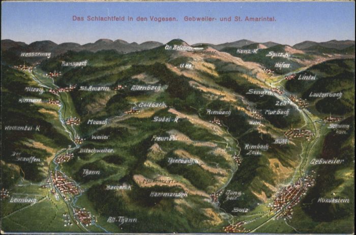 Gebweiler Elsass Fliegeraufnahme Schlachtfeld Vogesen