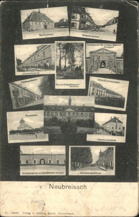 Neubreisach Rathausplatz Kaserne Paradeplatz Strass