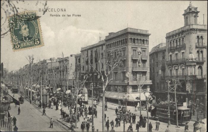 Barcelona Cataluna Barcelona Strassenbahn Rambla Flores
