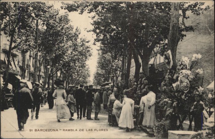 Barcelona Cataluna Barcelona Rambla Flores