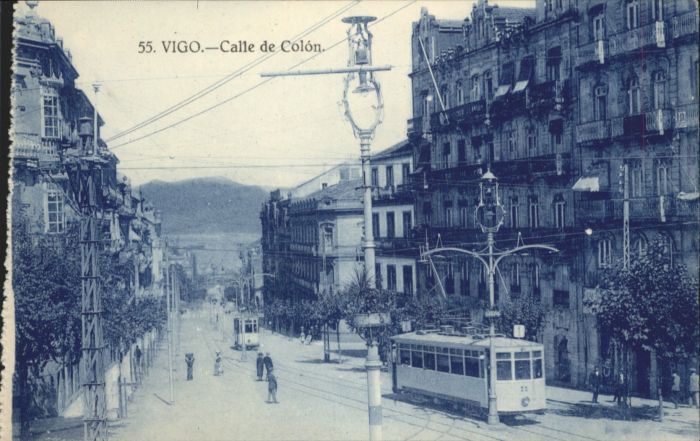 Vigo Galicia Espana Vigo Strassenbahn Calle Colon