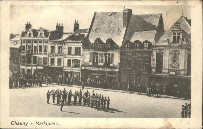 Chauny Aisne Marktplatz Musiker