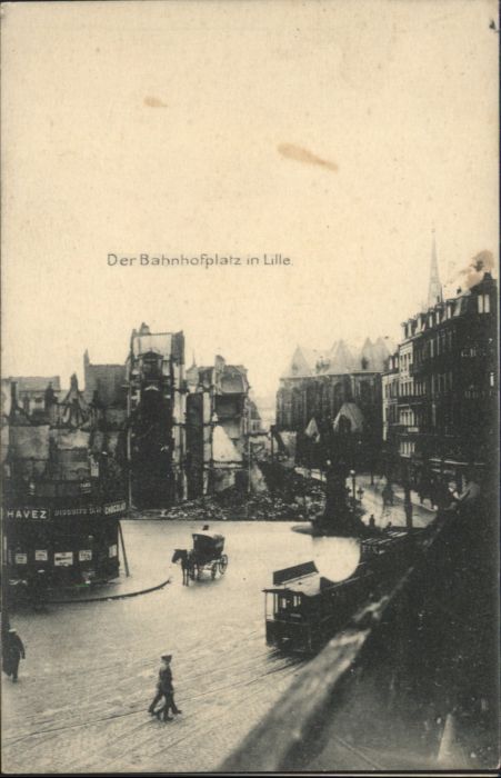 Lille Nord Lille Strassenbahn Bahnhofsplatz Zerstö