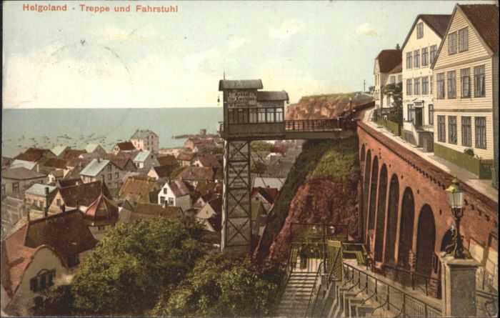 HELGOLAND Insel Schleswig-Holstein Treppe Fahrstuhl