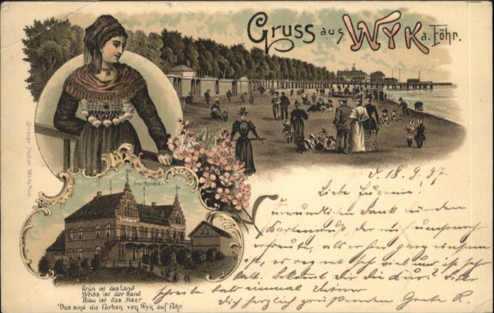 Wyk Foehr racht See-Hospiz Litho