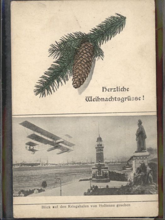 Holtenau Kiel Kriegshafen Wasserflugzeug Weihnachtska